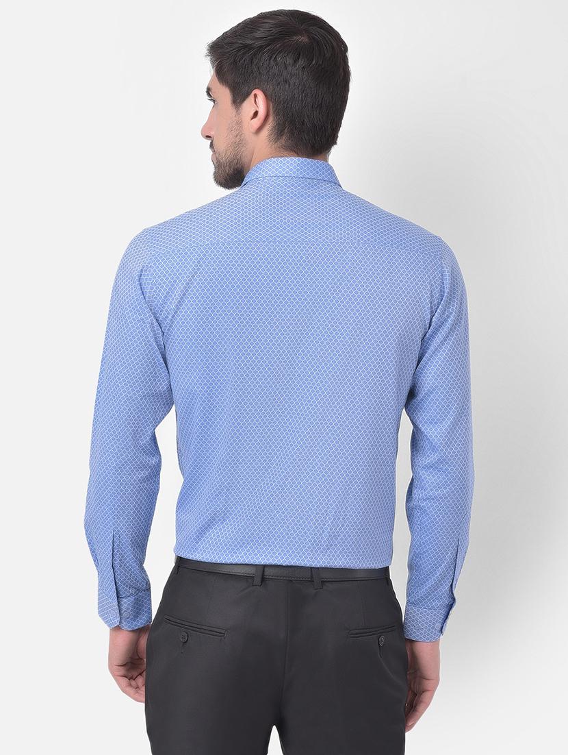 blue printed formal shirt - 17883077 - Zoom Image - 3