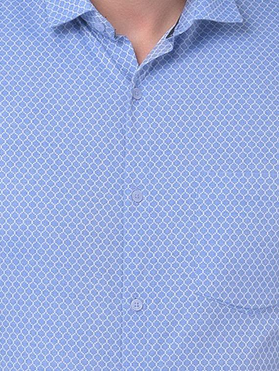 blue printed formal shirt - 17883077 - Zoom Image - 5