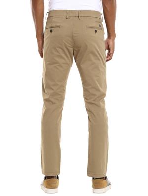 brown solid flat front casual trouser - 17883106 - Standard Image - 4
