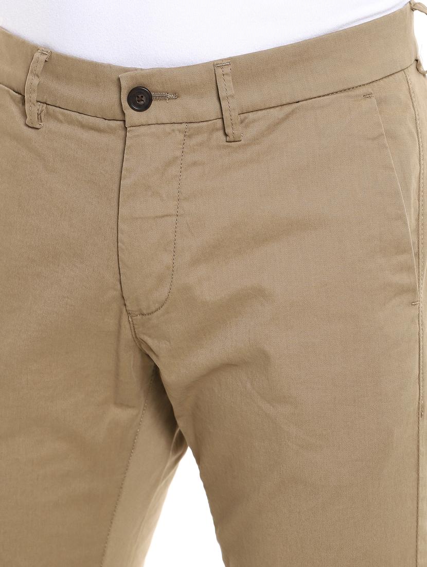 brown solid flat front casual trouser - 17883106 - Zoom Image - 6