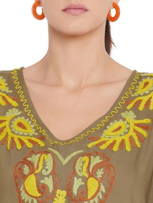 embroidered detail kaftan tunic - 17883616 - Standard Image - 4