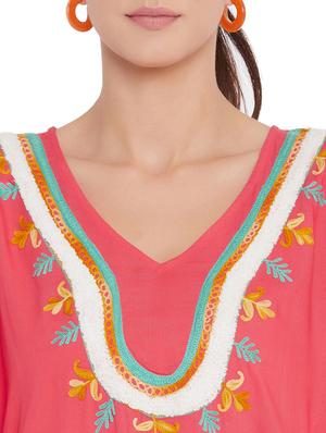 embroidered detail kaftan tunic - 17883618 - Standard Image - 4