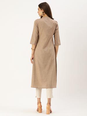 solid a-line kurta - 17883783 - Standard Image - 3