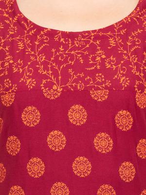 m2r printed rayon round neck kurti for women - 17885856 - Standard Image - 4