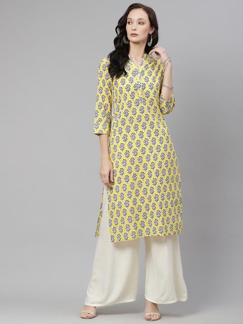 floral straight kurta - 17886000 - Standard Image - 1