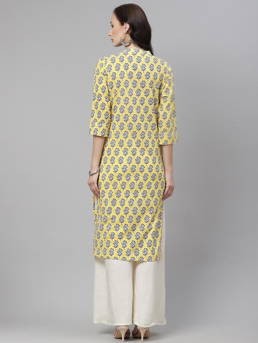 floral straight kurta - 17886000 - Zoom Image - 3