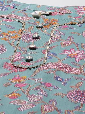 floral straight kurta - 17886005 - Standard Image - 4