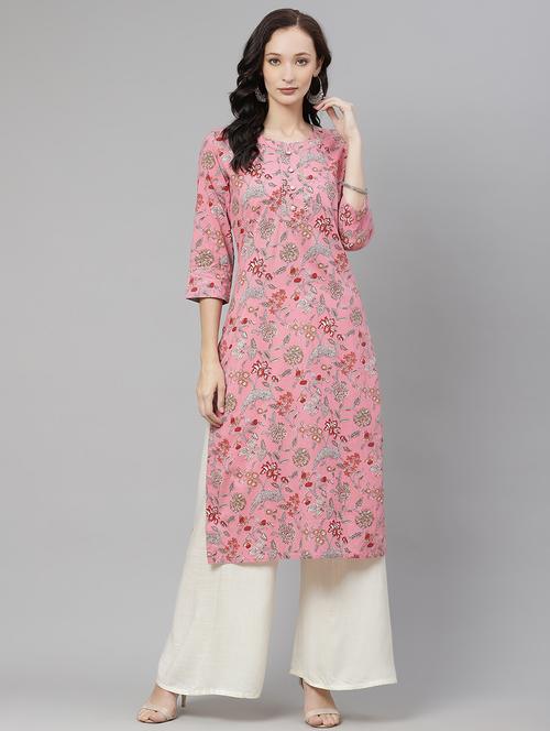 floral straight kurta - 17886006 - Standard Image - 1