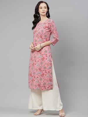 floral straight kurta - 17886006 - Standard Image - 2