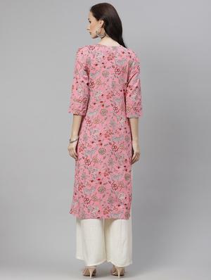 floral straight kurta - 17886006 - Standard Image - 3