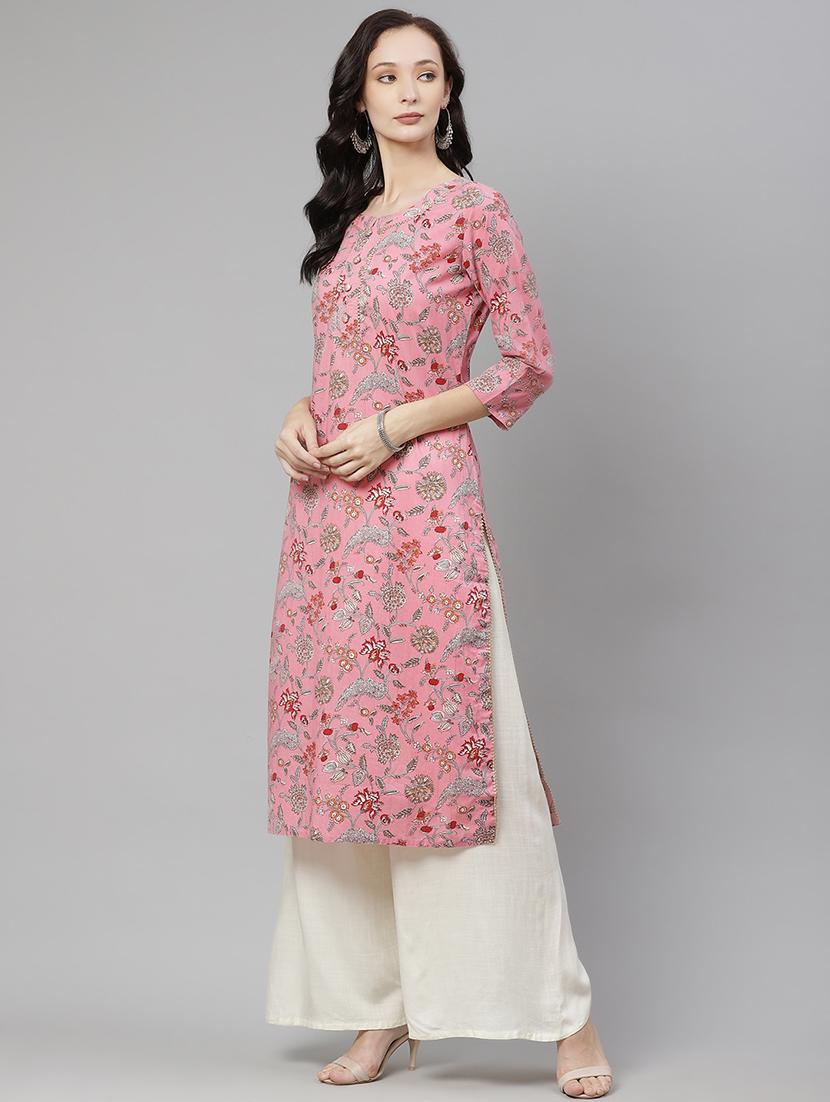 floral straight kurta - 17886006 - Zoom Image - 2