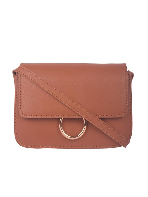tan leatherette (pu) regular sling bag - 17886065 - Standard Image - 1