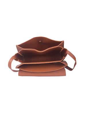 tan leatherette (pu) regular sling bag - 17886065 - Standard Image - 3