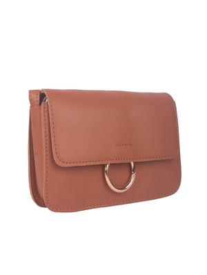 tan leatherette (pu) regular sling bag - 17886065 - Standard Image - 5