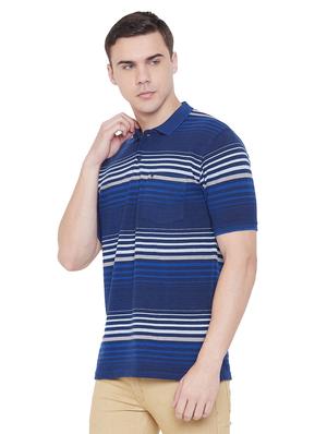 navy blue striped polo t-shirt - 17887164 - Standard Image - 2