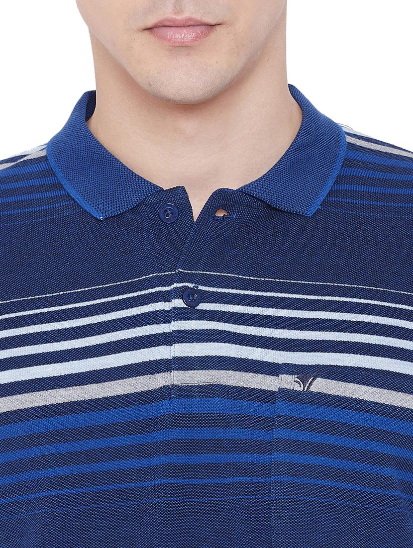 navy blue striped polo t-shirt - 17887164 - Zoom Image - 5
