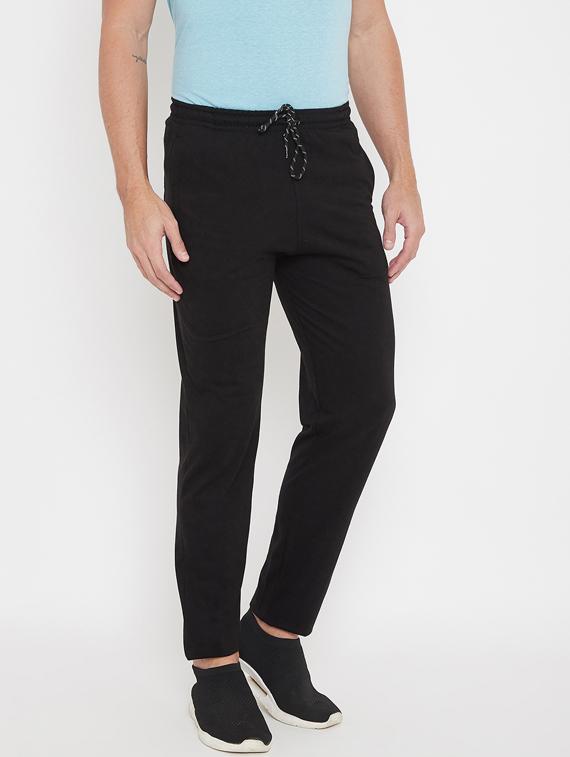 black solid full length track pant - 17887226 - Zoom Image - 2