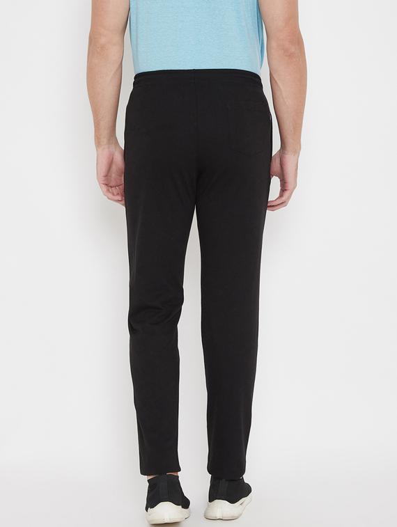 black solid full length track pant - 17887226 - Zoom Image - 3