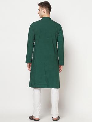 green striped long kurta - 17887234 - Standard Image - 3