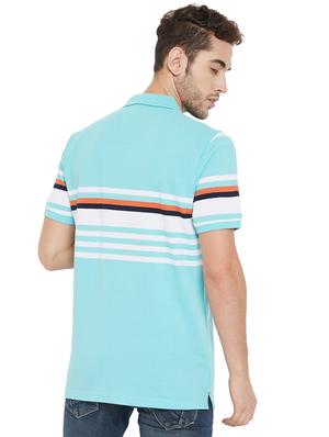 blue striped polo t-shirt - 17887379 - Standard Image - 3