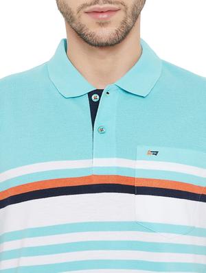 blue striped polo t-shirt - 17887379 - Standard Image - 4