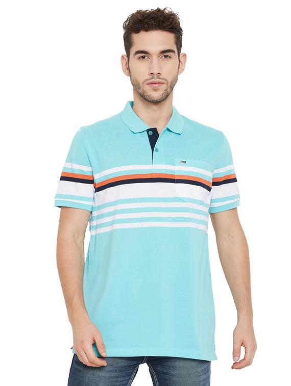 blue striped polo t-shirt - 17887379 - Zoom Image - 1