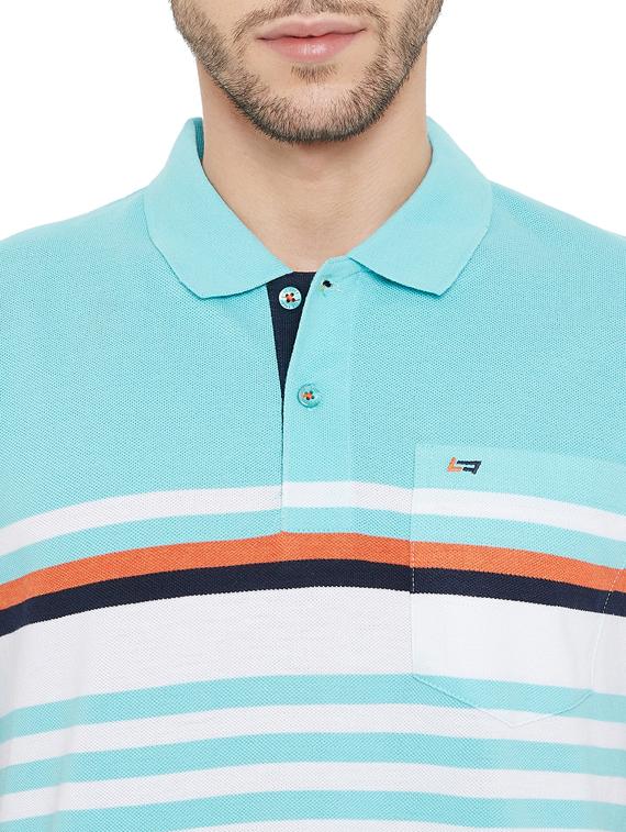 blue striped polo t-shirt - 17887379 - Zoom Image - 4