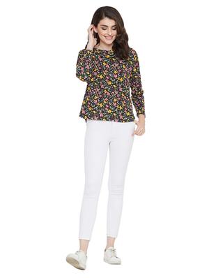 round neck floral top - 17887895 - Standard Image - 4