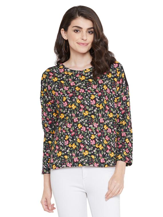round neck floral top - 17887895 - Zoom Image - 1