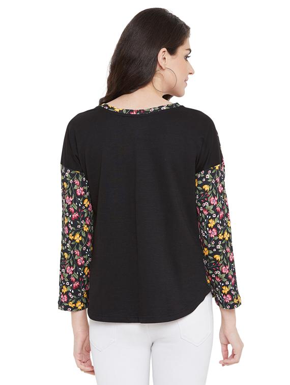 round neck floral top - 17887895 - Zoom Image - 3