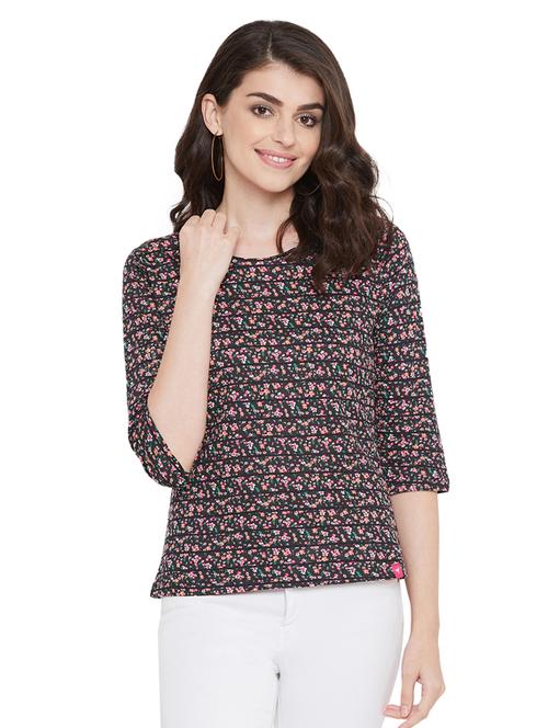 round neck floral top - 17887896 - Standard Image - 1