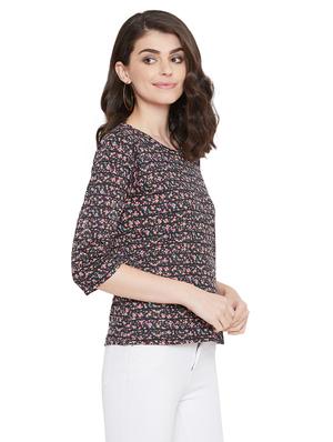 round neck floral top - 17887896 - Standard Image - 2