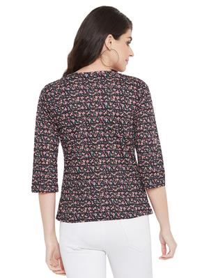 round neck floral top - 17887896 - Standard Image - 3