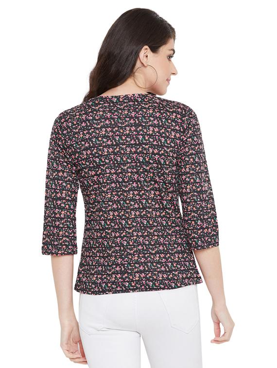 round neck floral top - 17887896 - Zoom Image - 3