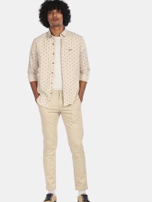 beige printed casual shirt - 17888765 - Standard Image - 3