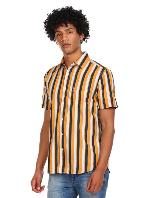 yellow striped casual shirt - 17888926 - Very Small Image - 1