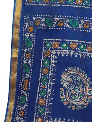 abstract printed saree with blouse - 17889449 - Standard Image - 4