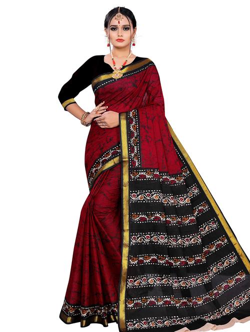 abstract printed saree with blouse - 17889450 - Standard Image - 1