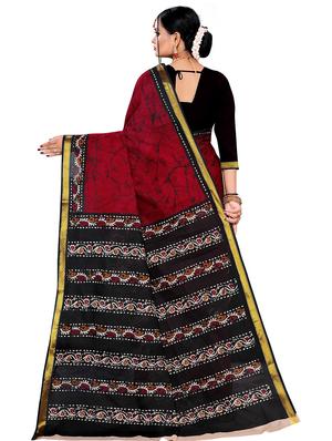 abstract printed saree with blouse - 17889450 - Standard Image - 2