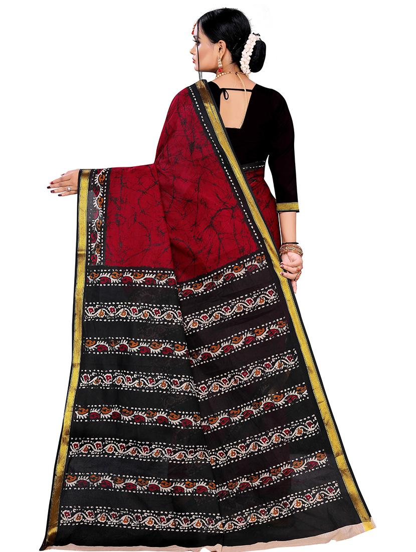 abstract printed saree with blouse - 17889450 - Zoom Image - 2