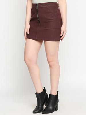 round neck solid top and skirts set - 17889663 - Standard Image - 5