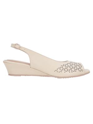 beige cut work wedge - 17889789 - Standard Image - 2