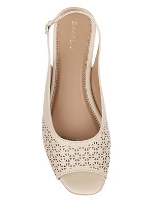 beige cut work wedge - 17889789 - Standard Image - 4