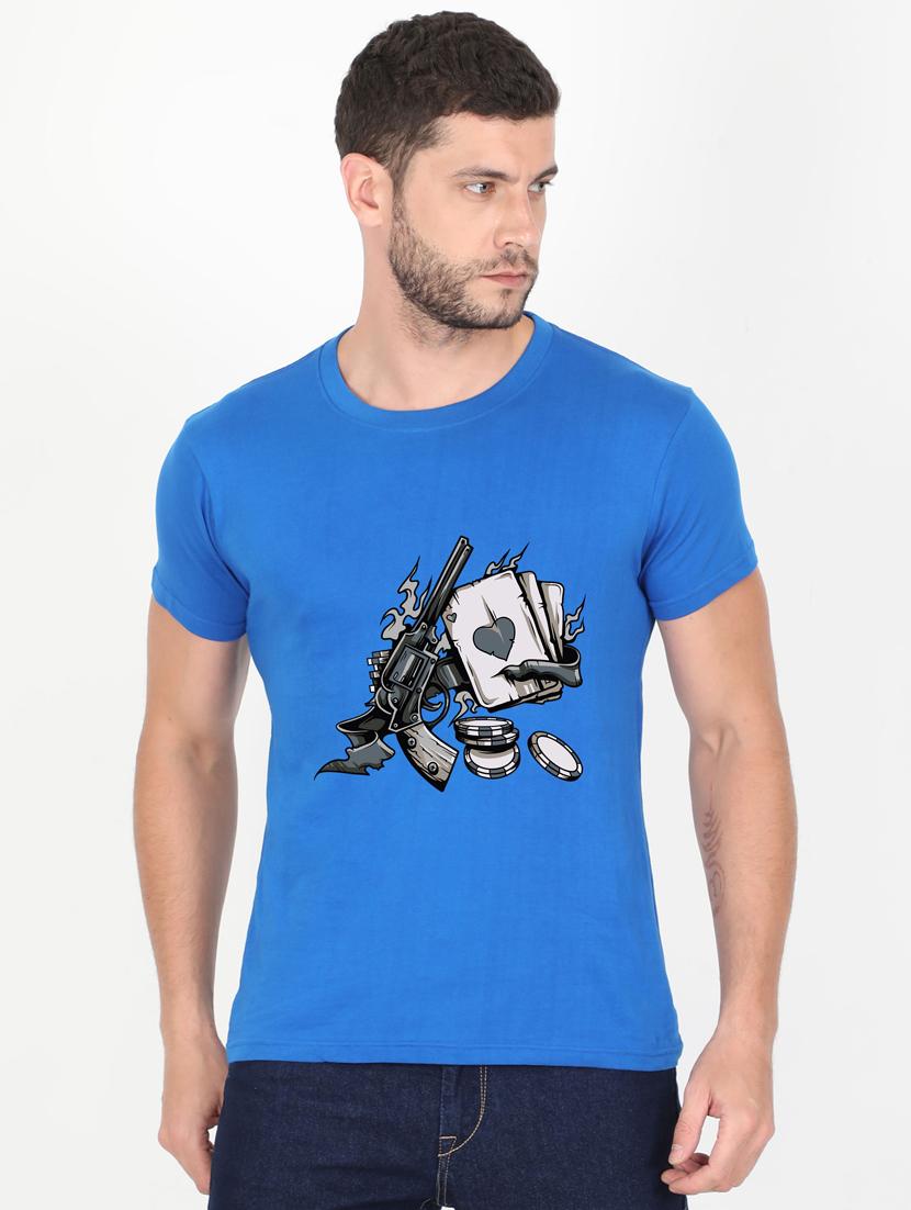 blue printed t-shirt - 17890600 - Zoom Image - 1