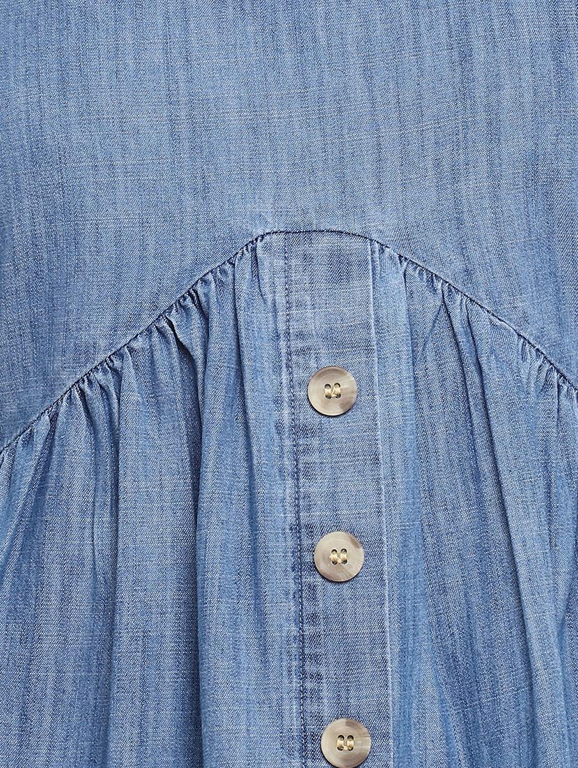 bell sleeved denim top - 17892065 - Zoom Image - 6