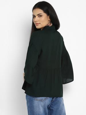 bell sleeved solid top - 17892069 - Standard Image - 3