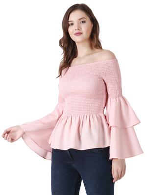 bell sleeved smocked top - 17892605 - Standard Image - 2