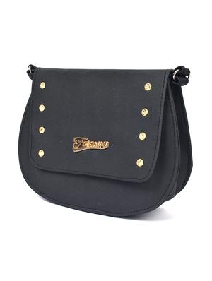 black leatherette (pu) regular sling bag - 17892701 - Standard Image - 5