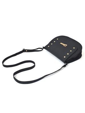 black leatherette (pu) regular sling bag - 17892701 - Standard Image - 6