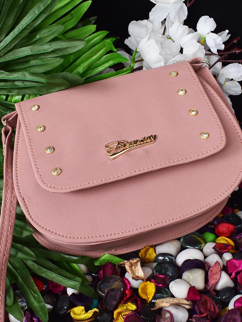 pink leatherette (pu) regular sling bag - 17892704 - Zoom Image - 2
